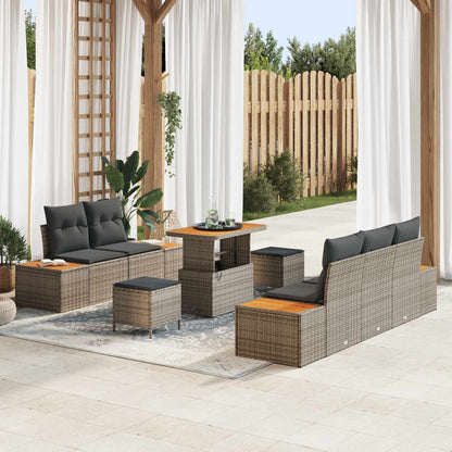 Set Divano da Giardino con cuscino 8 pcs Grigio | homemem39