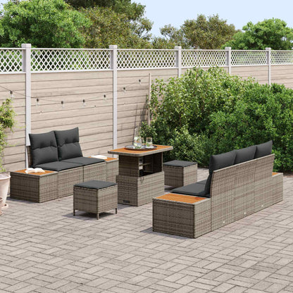 Set Divano da Giardino con cuscino 8 pcs Grigio | homemem39