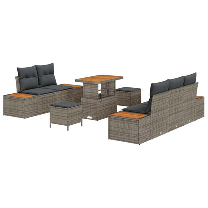 Set Divano da Giardino con cuscino 8 pcs Grigio | homemem39