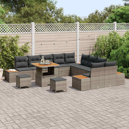 Set Divano da Giardino con cuscino 13 pcs Grigio | homemem39