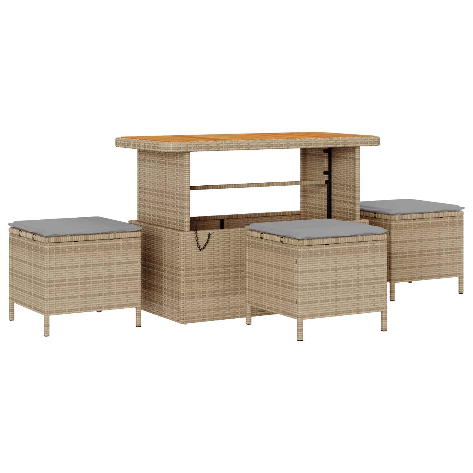 Set Divano da Giardino con cuscino 14 pcs Beige e Grigio Chiaro | homemem39