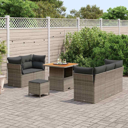 Set Divano da Giardino con cuscino 8 pcs Grigio | homemem39