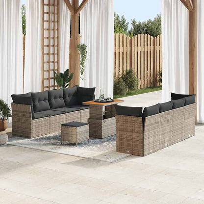 Set Divano da Giardino con cuscino 11 pcs Grigio | homemem39