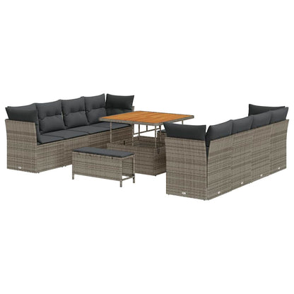 Set Divano da Giardino con cuscino 11 pcs Grigio | homemem39