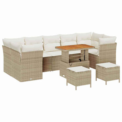 Set Divano da Giardino con cuscino 10 pcs beige e panna | homemem39