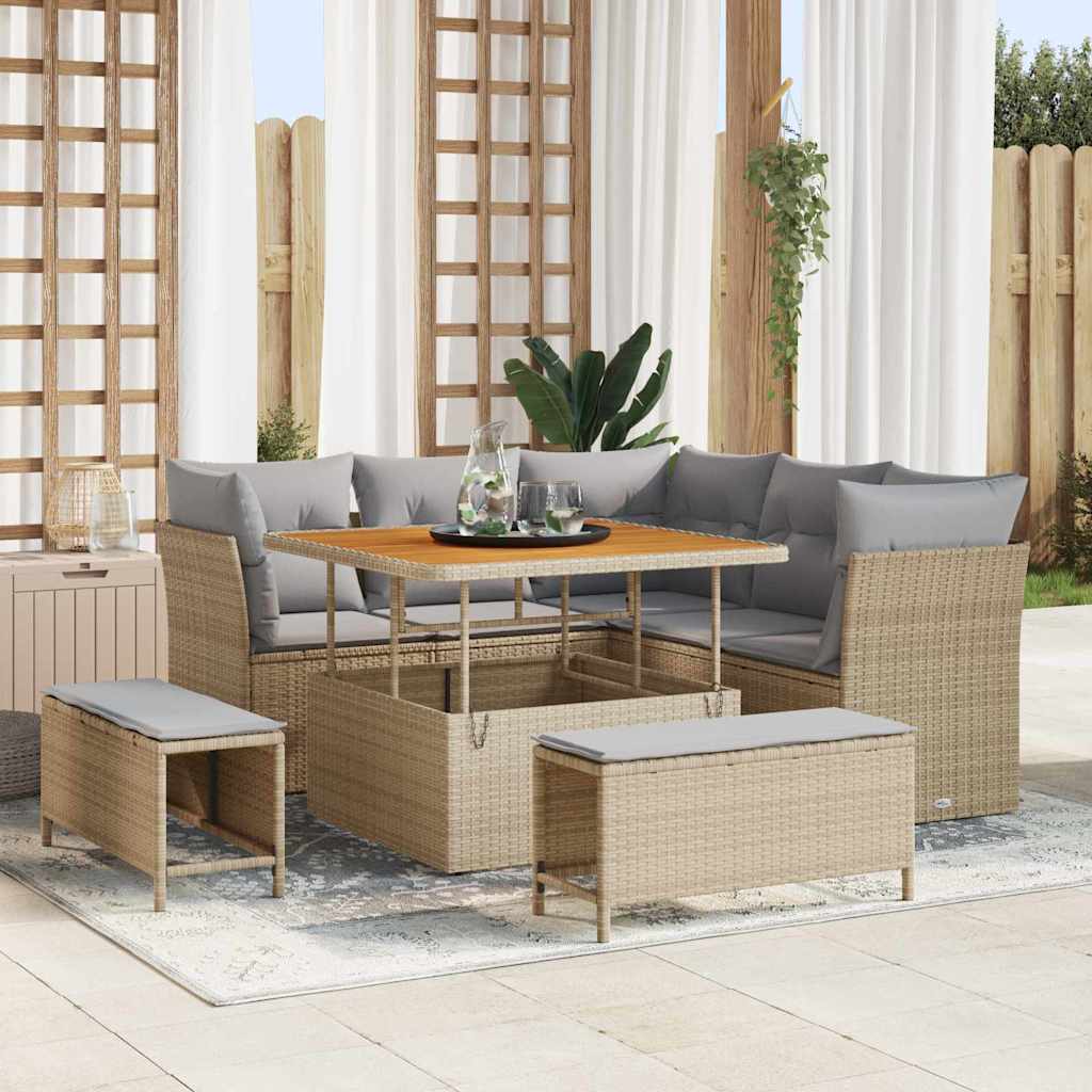 Set Divano da Giardino 8 pz 5-Numero di posti