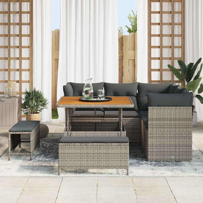 Set Divano da Giardino con cuscino 8 pcs Grigio