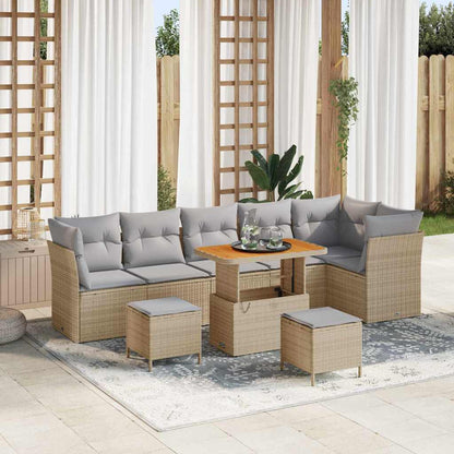 Set Divano da Giardino 9 pz 6-Numero di posti