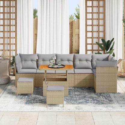 Set Divano da Giardino 9 pz 6-Numero di posti