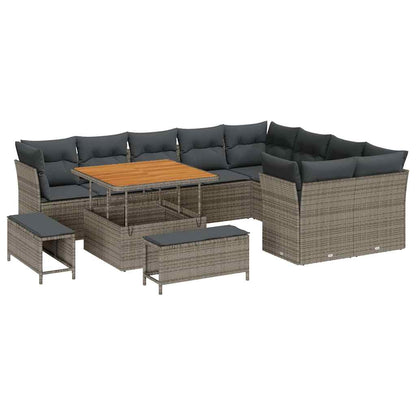 Set Divano da Giardino con cuscino 12 pcs Grigio | homemem39