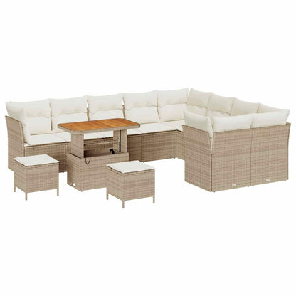 Set Divano da Giardino con cuscino 12 pcs beige e panna