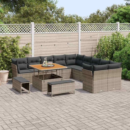 Set Divano da Giardino 13 pz Grigio polyrattan