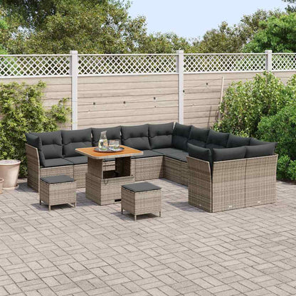 Set Divano da Giardino 13 pz Grigio polyrattan