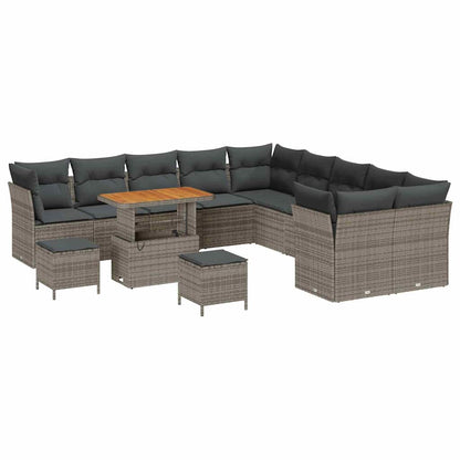Set Divano da Giardino con cuscino 13 pcs Grigio | homemem39