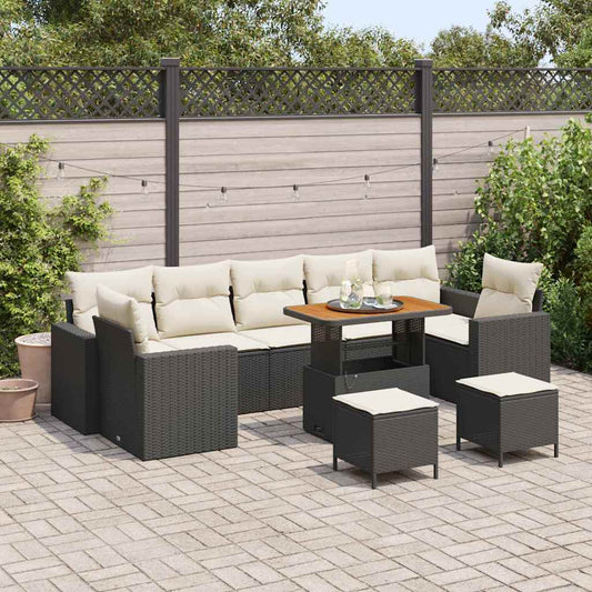 Set Divano da Giardino 13 pcs Beige e Crema polyrattan