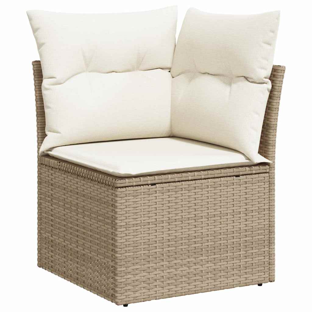 Set Divano da Giardino 9 pz 6-Numero di posti Beige e Crema