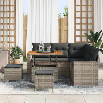 Set Divano da Giardino con cuscino 8 pcs Grigio