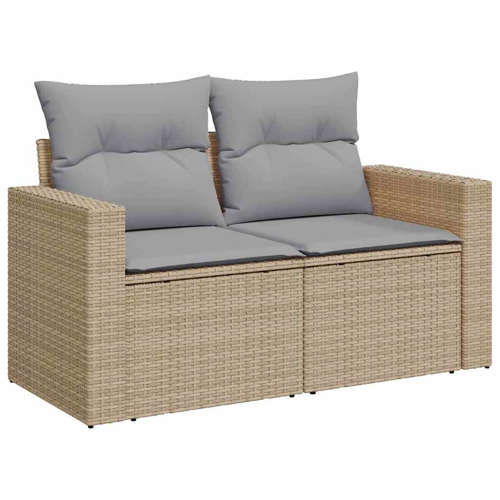 Set Divano da Giardino 10 pcs Beige e Grigio Chiaro polyrattan | homemem39