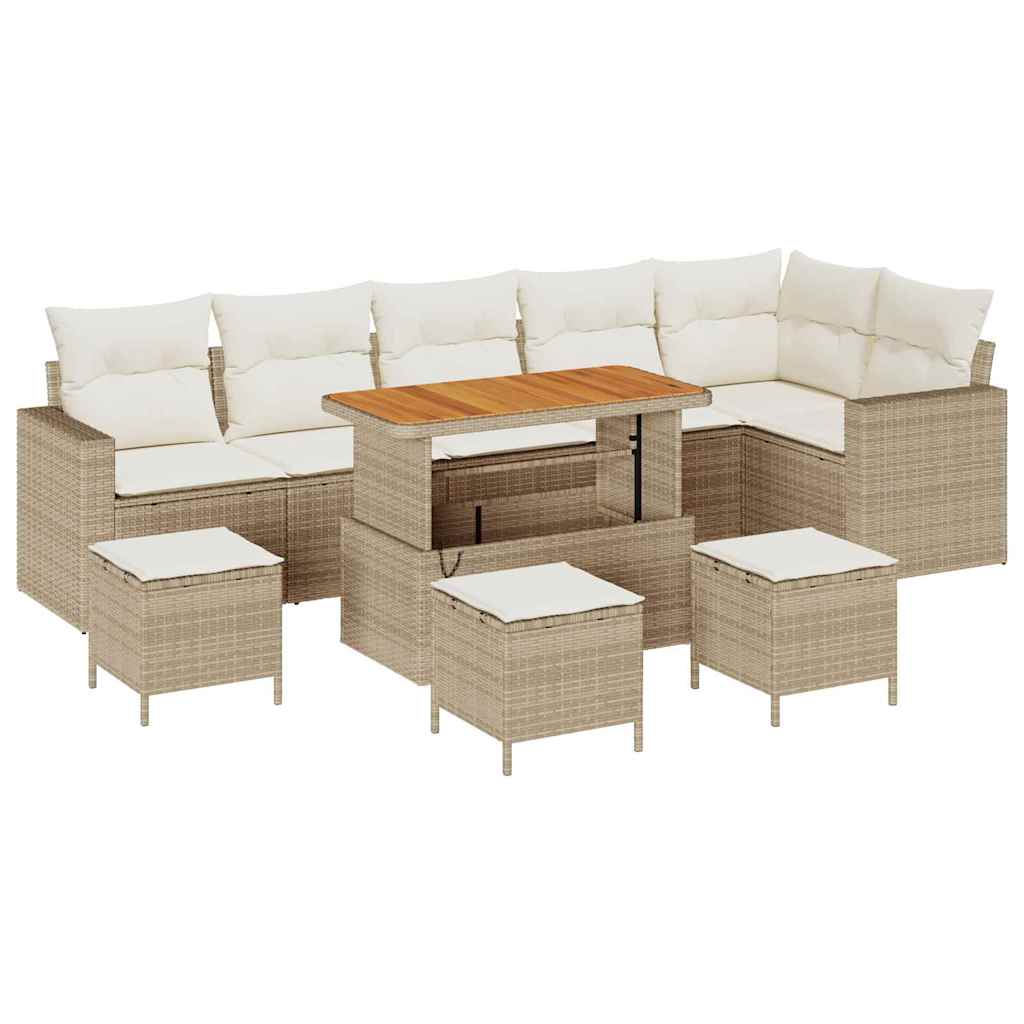 Set Divano da Giardino 12 pcs Beige e Crema polyrattan | homemem39