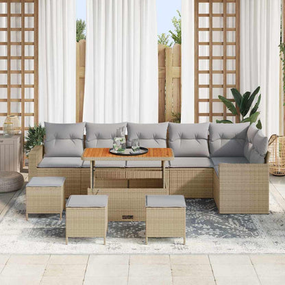 Set Divano da Giardino 12 pcs Beige e Grigio Chiaro polyrattan | homemem39