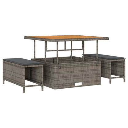 Set Divano da Giardino con cuscino 13 pcs Grigio polyrattan | homemem39