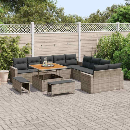 Set Divano da Giardino 17 pz 12-Numero di posti Grigio