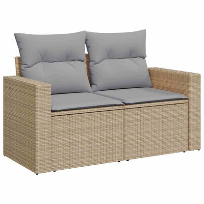 Set Divano da Giardino 17 pcs Beige e Grigio Chiaro polyrattan | homemem39