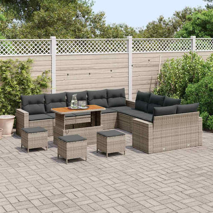Set Divano da Giardino 18 pz 11-Numero di posti Grigio