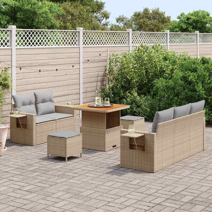 Set Divano da Giardino 10 pcs Beige e Grigio Chiaro polyrattan