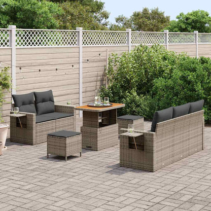 Set Divano da Giardino con cuscino 10 pcs Grigio polyrattan | homemem39