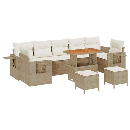 Set Divano da Giardino 13 pcs Beige e Crema polyrattan | homemem39