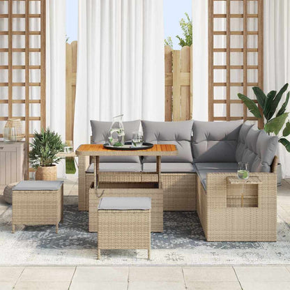 Set Divano da Giardino 9 pz 6-Numero di posti