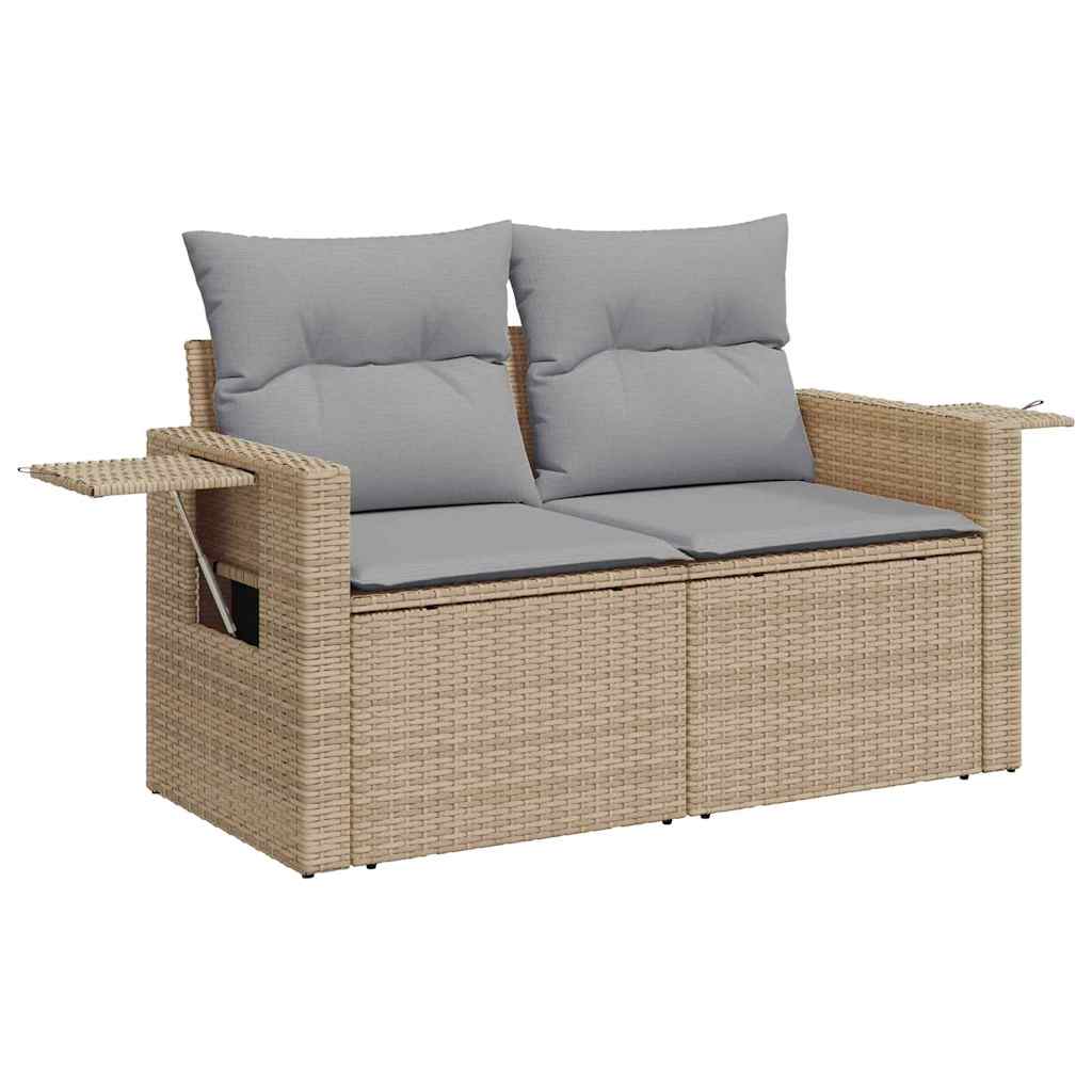 Set Divano da Giardino 11 pcs Beige e Grigio Chiaro polyrattan | homemem39