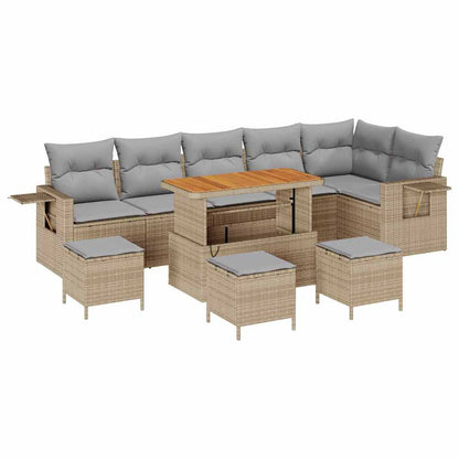 Set Divano da Giardino 12 pcs Beige e Grigio Chiaro polyrattan | homemem39