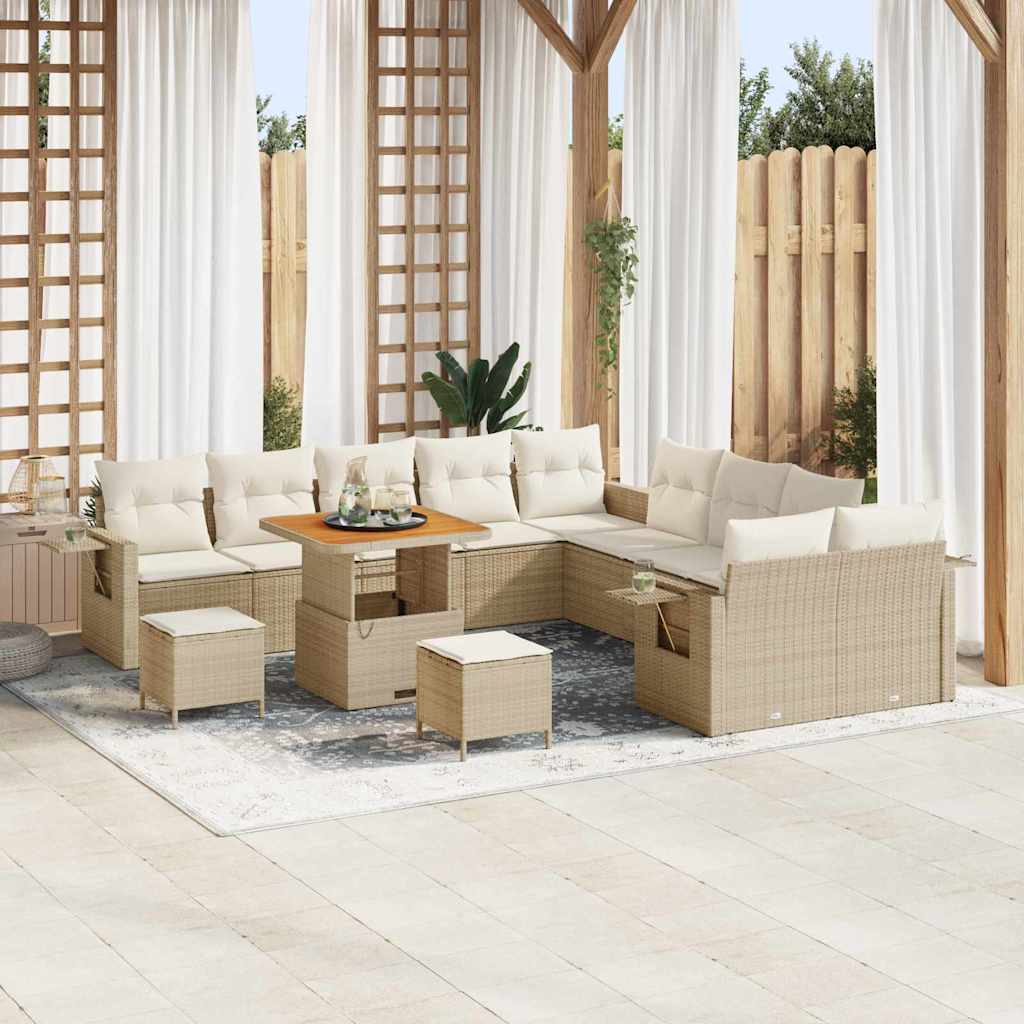 Set Divano da Giardino 13 pcs Beige Poly Rattan - homemem39