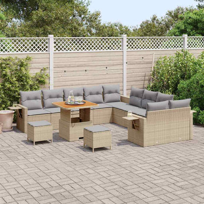 Set Divano da Giardino 13 pcs Beige Poly Rattan - homemem39