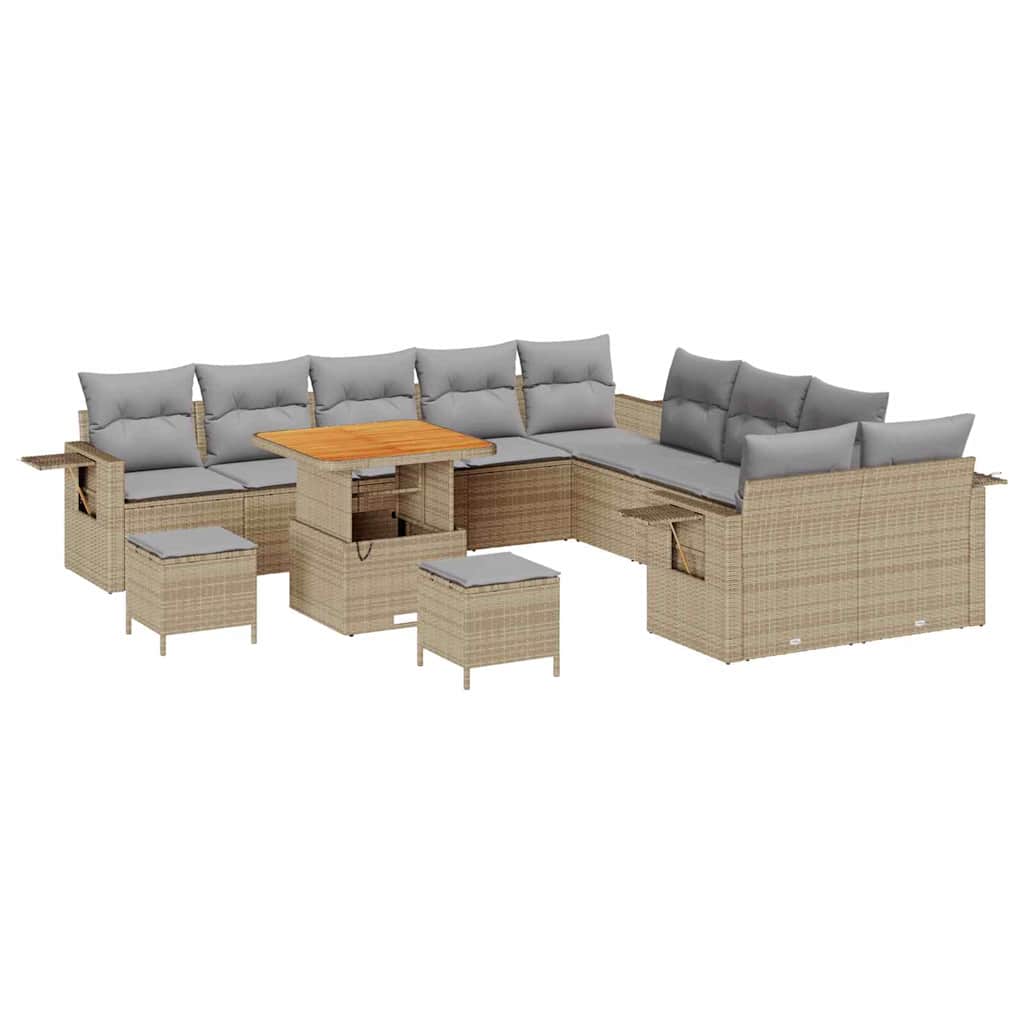 Set Divano da Giardino 13 pcs Beige Poly Rattan - homemem39