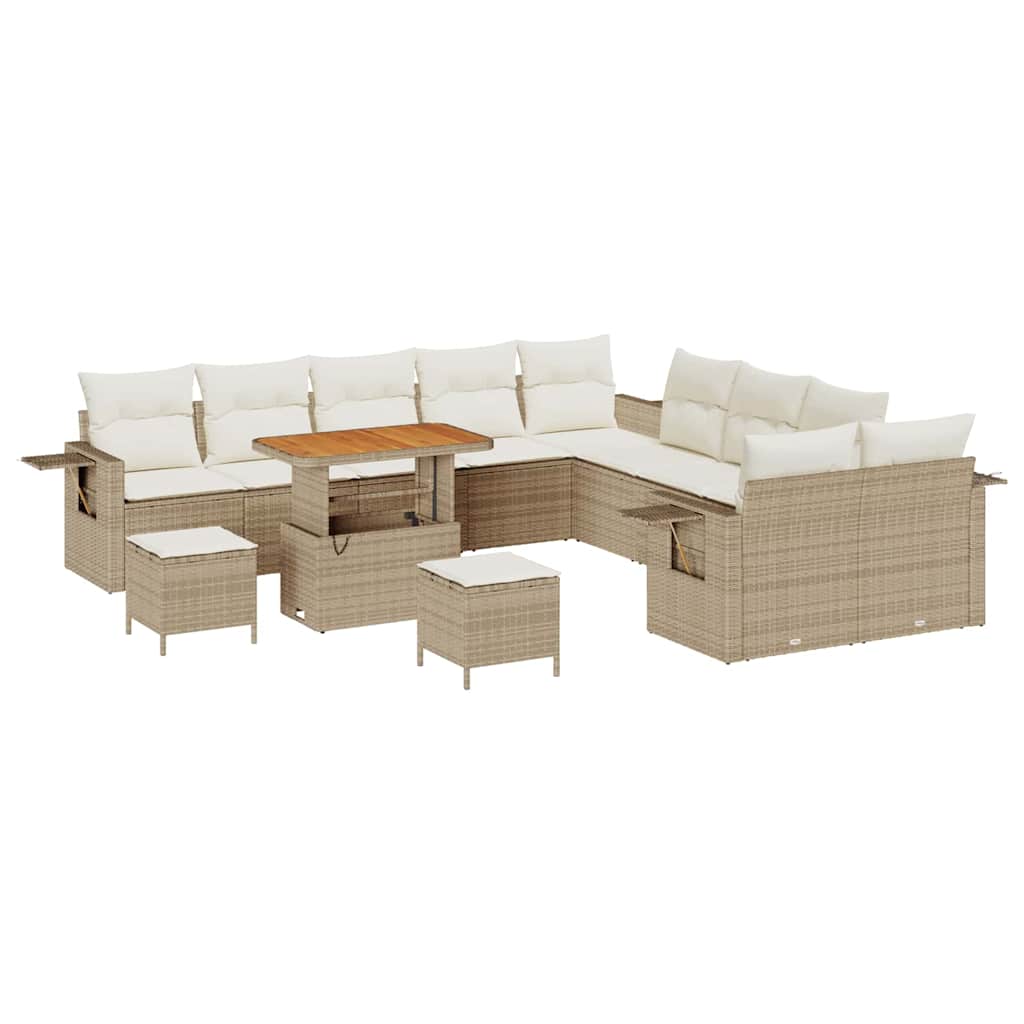 Set Divano da Giardino 13 pcs Beige Poly Rattan - homemem39