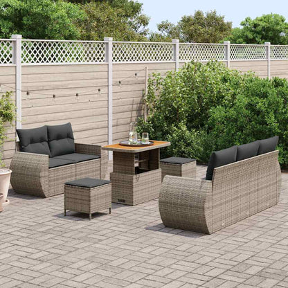 Set Divano da Giardino con cuscino 8 pcs Grigio polyrattan | homemem39