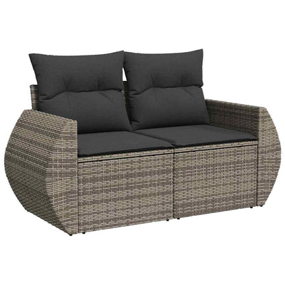 Set Divano da Giardino con cuscino 8 pcs Grigio polyrattan | homemem39