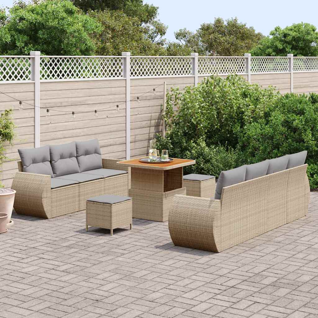 Set Divano da Giardino 10 pz 7-Numero di posti