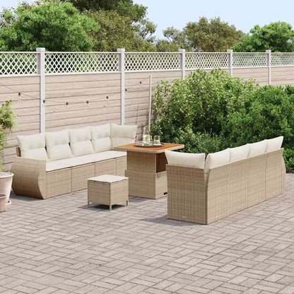 Set Divano da Giardino 11 pcs Beige Poly Rattan - homemem39