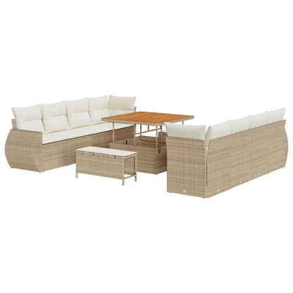 Set Divano da Giardino 11 pcs Beige Poly Rattan - homemem39