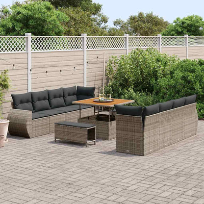 Set Divano da Giardino 11 pcs Grigio Poly Rattan - homemem39