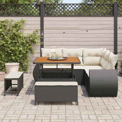 Set Divano da Giardino 8 pcs Nero e Crema polyrattan | homemem39