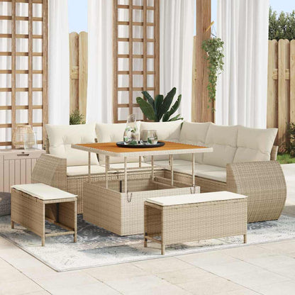 Set Divano da Giardino 8 pcs beige e panna 100 x 100 x 71 cm