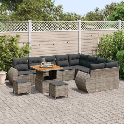 Set Divano da Giardino 12 pz 12-Numero di posti Grigio