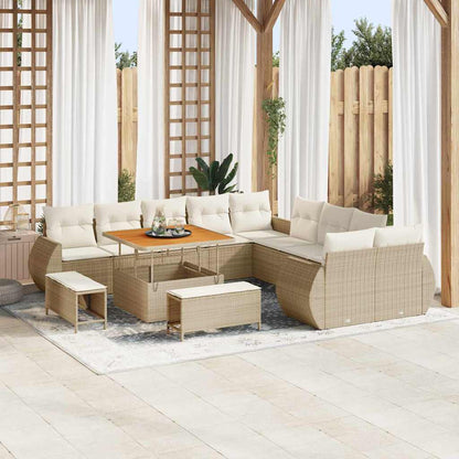 Set Divano da Giardino con cuscino 13 pcs beige e panna | homemem39