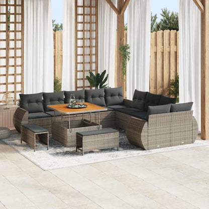 Set Divano da Giardino con cuscino 13 pcs Grigio | homemem39