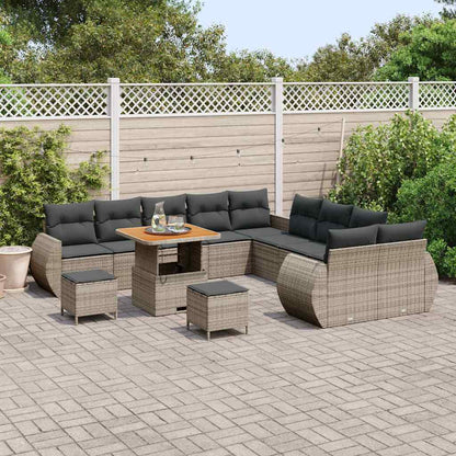 Set Divano da Giardino con cuscino 13 pcs Grigio | homemem39